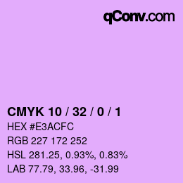 カラーコード: CMYK 10 / 32 / 0 / 1 | qconv.com