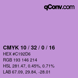 Color code: CMYK 10 / 32 / 0 / 16 | qconv.com