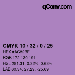 Color code: CMYK 10 / 32 / 0 / 25 | qconv.com