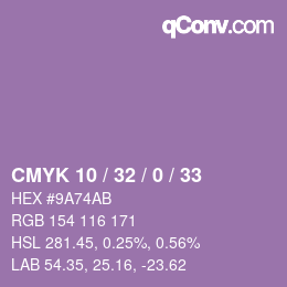Color code: CMYK 10 / 32 / 0 / 33 | qconv.com