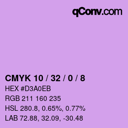 Color code: CMYK 10 / 32 / 0 / 8 | qconv.com