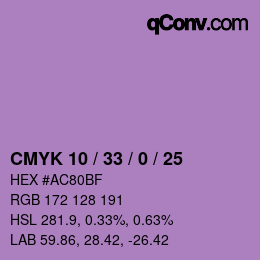 颜色代码: CMYK 10 / 33 / 0 / 25 | qconv.com