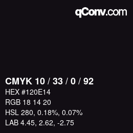 Color code: CMYK 10 / 33 / 0 / 92 | qconv.com