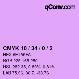 カラーコード: CMYK 10 / 34 / 0 / 2 | qconv.com