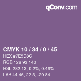 Color code: CMYK 10 / 34 / 0 / 45 | qconv.com