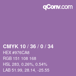 Color code: CMYK 10 / 36 / 0 / 34 | qconv.com