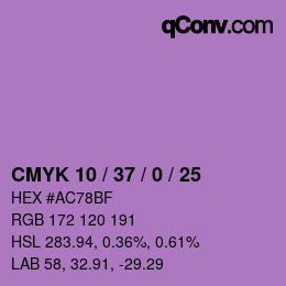 Color code: CMYK 10 / 37 / 0 / 25 | qconv.com