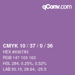 Color code: CMYK 10 / 37 / 0 / 36 | qconv.com