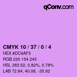 Color code: CMYK 10 / 37 / 0 / 4 | qconv.com