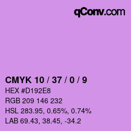 カラーコード: CMYK 10 / 37 / 0 / 9 | qconv.com