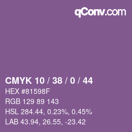 颜色代码: CMYK 10 / 38 / 0 / 44 | qconv.com