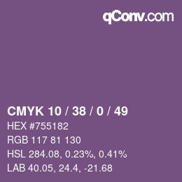 カラーコード: CMYK 10 / 38 / 0 / 49 | qconv.com