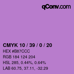 カラーコード: CMYK 10 / 39 / 0 / 20 | qconv.com