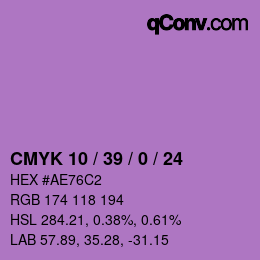 Color code: CMYK 10 / 39 / 0 / 24 | qconv.com