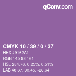 Color code: CMYK 10 / 39 / 0 / 37 | qconv.com