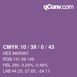 Código de color: CMYK 10 / 39 / 0 / 43 | qconv.com