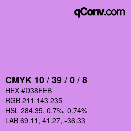 Color code: CMYK 10 / 39 / 0 / 8 | qconv.com