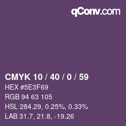 Color code: CMYK 10 / 40 / 0 / 59 | qconv.com