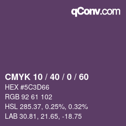 颜色代码: CMYK 10 / 40 / 0 / 60 | qconv.com