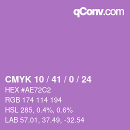 Color code: CMYK 10 / 41 / 0 / 24 | qconv.com