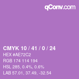 カラーコード: CMYK 10 / 41 / 0 / 24 | qconv.com