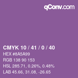 Farbcode: CMYK 10 / 41 / 0 / 40 | qconv.com