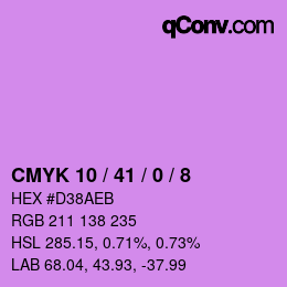 Color code: CMYK 10 / 41 / 0 / 8 | qconv.com