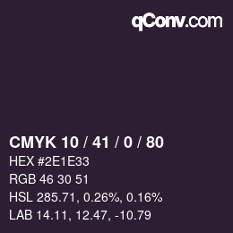 Color code: CMYK 10 / 41 / 0 / 80 | qconv.com