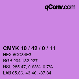 カラーコード: CMYK 10 / 42 / 0 / 11 | qconv.com