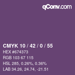 Farbcode: CMYK 10 / 42 / 0 / 55 | qconv.com