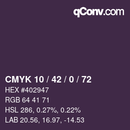 カラーコード: CMYK 10 / 42 / 0 / 72 | qconv.com