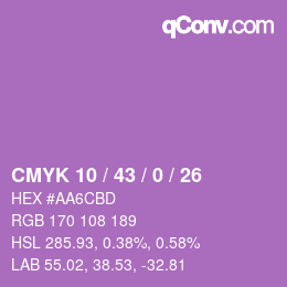 Color code: CMYK 10 / 43 / 0 / 26 | qconv.com