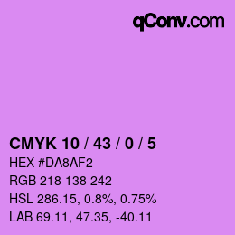 カラーコード: CMYK 10 / 43 / 0 / 5 | qconv.com