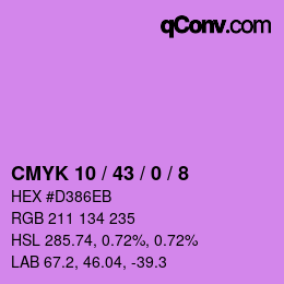 颜色代码: CMYK 10 / 43 / 0 / 8 | qconv.com