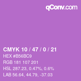 Color code: CMYK 10 / 47 / 0 / 21 | qconv.com