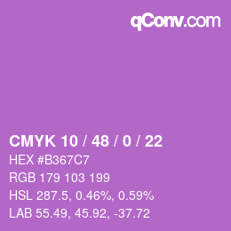 カラーコード: CMYK 10 / 48 / 0 / 22 | qconv.com