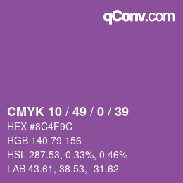 カラーコード: CMYK 10 / 49 / 0 / 39 | qconv.com