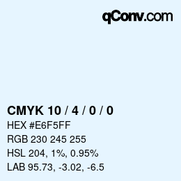 Color code: CMYK 10 / 4 / 0 / 0 | qconv.com