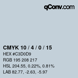 カラーコード: CMYK 10 / 4 / 0 / 15 | qconv.com