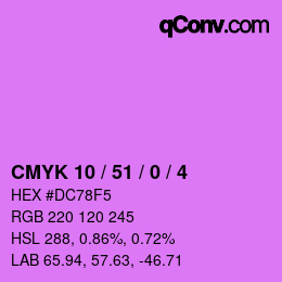 Color code: CMYK 10 / 51 / 0 / 4 | qconv.com