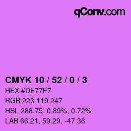 カラーコード: CMYK 10 / 52 / 0 / 3 | qconv.com
