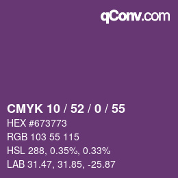 カラーコード: CMYK 10 / 52 / 0 / 55 | qconv.com