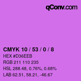 颜色代码: CMYK 10 / 53 / 0 / 8 | qconv.com