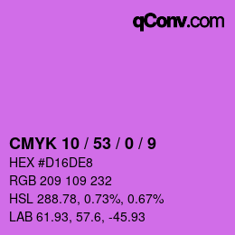 Color code: CMYK 10 / 53 / 0 / 9 | qconv.com