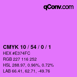 カラーコード: CMYK 10 / 54 / 0 / 1 | qconv.com