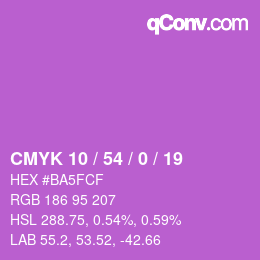 Color code: CMYK 10 / 54 / 0 / 19 | qconv.com