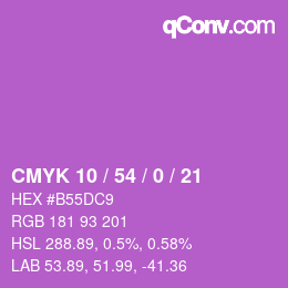 カラーコード: CMYK 10 / 54 / 0 / 21 | qconv.com