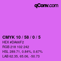 Color code: CMYK 10 / 58 / 0 / 5 | qconv.com