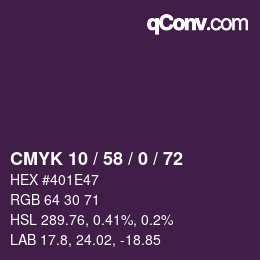 颜色代码: CMYK 10 / 58 / 0 / 72 | qconv.com