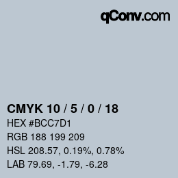 Color code: CMYK 10 / 5 / 0 / 18 | qconv.com